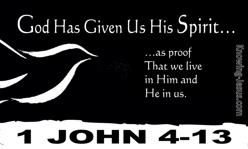 1 John 4:13 God Has Given Us His Spirit As Proof (black)